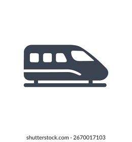 Icono De Tren De Bala De Alta Velocidad Aislado Sobre Fondo Blanco 
