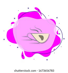 High-speed coffee delivery colored liquid bacdge icon. Simple color vector of coffee icons for ui and ux, website or mobile application