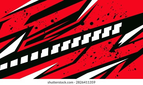 High-speed dynamic racing graphic for vehicle wraps and sports branding.