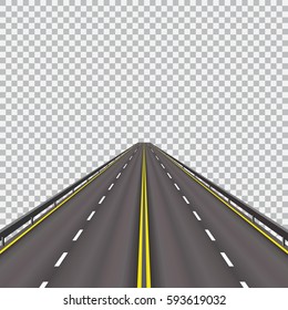 High-speed highway in the future. Isolated on a checkered background. Vector illustration