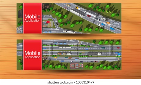 High-speed highway with a roadside restaurant