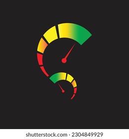 high-speed illuminated speedometer logo in the shape of an S