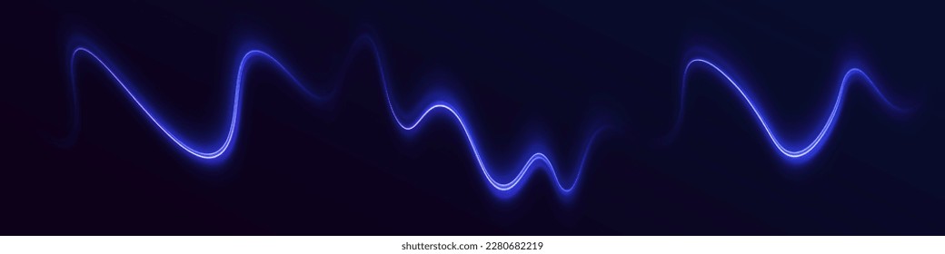 High-speed light trails effect. Futuristic dynamic motion technology. Neon color glowing lines background
