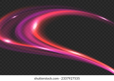 Efecto de trazos de luz de alta velocidad. Tecnología de movimiento dinámico futurista. Fondo de líneas brillantes de color neón