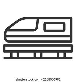 Tren de levitación magnética de alta velocidad - fondo, blanco, web, ilustración, símbolo, signo, icono, contorno