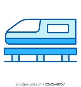 High-speed magnetic levitation train - icon, illustration on white background, similar style