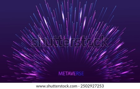 High-speed Metaverse Ai lines. Wireless big data city network and connection technology glow line background. Mobile stream technology design. Futuristic vector illustration.