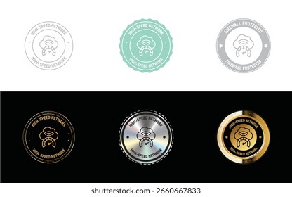 Logo des Hochgeschwindigkeitsnetzes. Symbol, Stempel, Plakette, Siegel und Symbolvektor