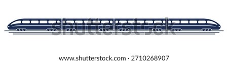 High-speed passenger train. Colored silhouette. Side view. Vector simple flat graphic illustration. Isolated object on a white background.