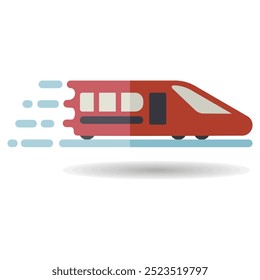 High-speed passenger train vector isolated icon. Graph symbol for travel and tourism web site and apps design, logo, app, UI