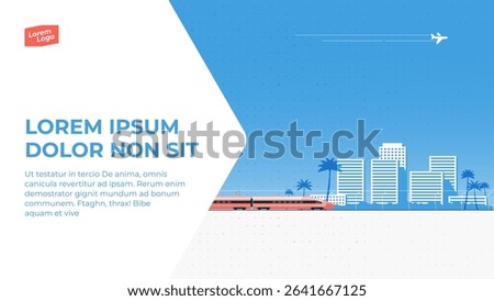 High-speed rail service to resorts. Presentation cover template