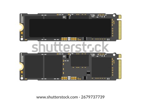High-speed solid-state drive NVMe M.2 PCI-Express vector illustration