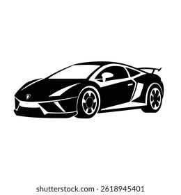 High-Speed Supercar Silhouette Vector Illustration Art