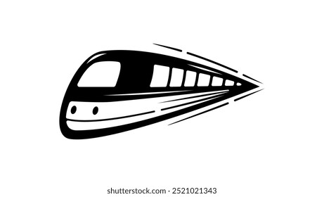 Tren de alta velocidad, silueta aislada negra