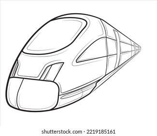 Tren de alta velocidad aislado sobre fondo blanco. Ilustración vectorial.