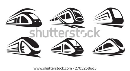 High-Speed Train Logo Set – Modern Railway Icon Collection