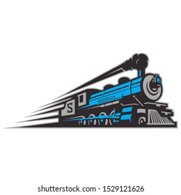 High-speed train moves on the rails