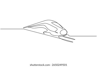 Ilustração de alta velocidade de uma linha de trem. Desenho vetorial capturando a essência de um trem moderno, trem de alta velocidade ilustração de arte de linha única. Vetor editável.