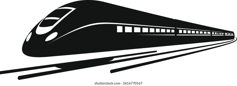 High-Speed Train Vector Silhouette icon