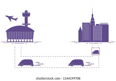 High-speed transportation of passengers from the city to the airport. Scientific and technical progress. New technology.