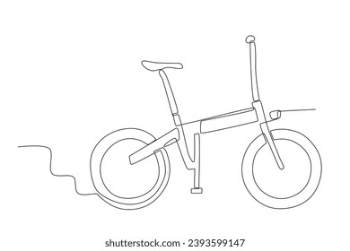 A high-steering electric bike. Electric bike one-line drawing