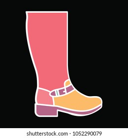 Hight boot icon. Cartoon Hight boot vector icon for web design isolated on black background