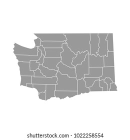 Hight Detail Washington Map Outline With Zonning Area