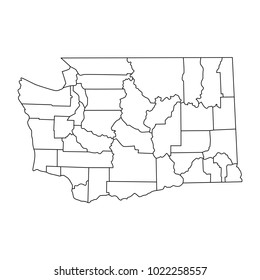 Hight Detail Washington Map Outline With Zonning Area