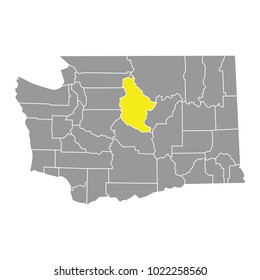 Hight Detail Washington Map Outline With Zonning Area