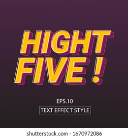 Hight Five Text Effect Illustration Design
