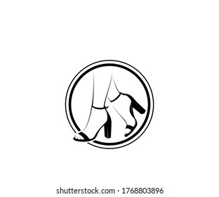 hight heel woman logo design silhouette
