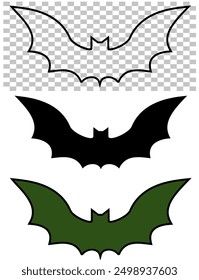 Hight Quality Bat silhouette Halloween Icon
Collection of outline flat cartoon vector illustration #07