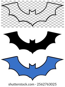 Hight Quality Bat silhouette Halloween Icon
Collection of outline flat cartoon vector illustration #15
