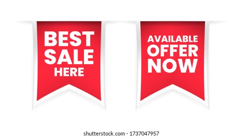 Hight Quality Detailed Red Sticker on White Background . Isolated Vector Elements