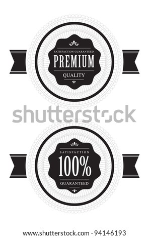 Hight quality vector badges with Guilloche element