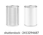 Hight realistic can with easy-open lid mockup. Vector illustration isolated on white background. Easy to use for presentation your product, idea, design. EPS10.