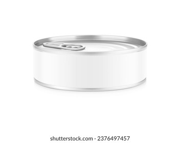 Hight realistic can with easy-open lid mockup. Vector illustration isolated on white background. Easy to use for presentation your product, idea, design. EPS10.