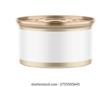 Hight realistic can with easy-open lid mockup. Vector illustration isolated on white and grey background. Easy to use for presentation your product, idea, design. EPS10.
