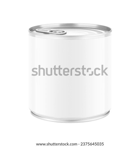 Hight realistic can with easy-open lid mockup. Vector illustration isolated on white background. Easy to use for presentation your product, idea, design. EPS10.