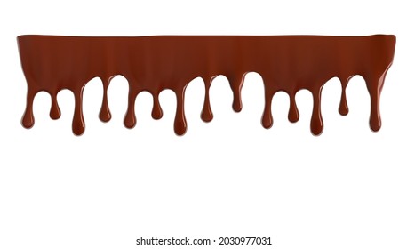 Hight realistic chocolate falling drops. Vector illustration isolated on white background. Сan easily be used for different backgrounds. EPS10.	