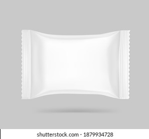 Hight realistic flow packaging mockup. Vector illustration. Can be use for your design, promo, adv and etc. Best solution for presentation your brand, design, promo and etc. EPS10.