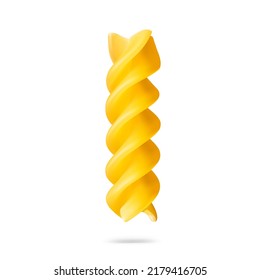 Pasta espiral de fusilli realistas. Ilustración vectorial aislada en fondo blanco. Puede ser utilizado para su diseño, promoción, adv. EPS10.	