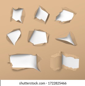 Hight realistic hole in paper. Vector illustration element ready for your design.EPS10.	