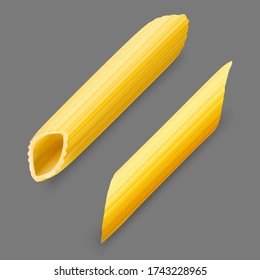 Pasta de pene muy realista. Ilustración vectorial sobre fondo gris. Se puede usar para la plantilla su diseño, promoción, adv. EPS10.