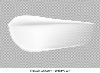 Hight realistic smear of cream. Vector illustration on transparent background. Ready for your design. EPS10.	