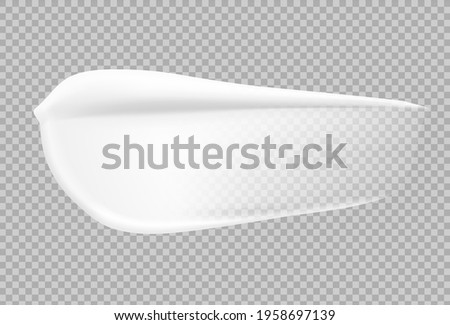Hight realistic smear of cream. Vector illustration on transparent background. Ready for your design. EPS10.	