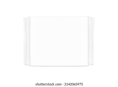 Hight realistic square flow packaging mockup. Vector illustration isolated on white background. Possibility for hygiene, food, cosmetic. EPS10.	