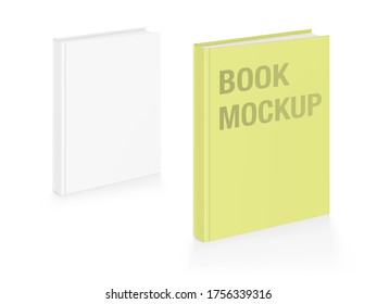Hight realistic template of blank cover book isolated on white background. Vector illustration. It can be used for promo, catalogs, brochures, magazines, etc. Ready for your design. EPS10.	