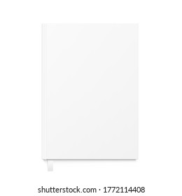 Hight realistic template of blank cover book isolated on white background. Vector illustration. It can be used for promo, catalogs, brochures, magazines, etc. Ready for your design. EPS10.	