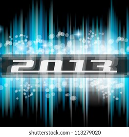 Afiche de la celebración del Año Nuevo 2013 de la Alta Tecnología. Ideal para viajes de negocios o de fiesta.